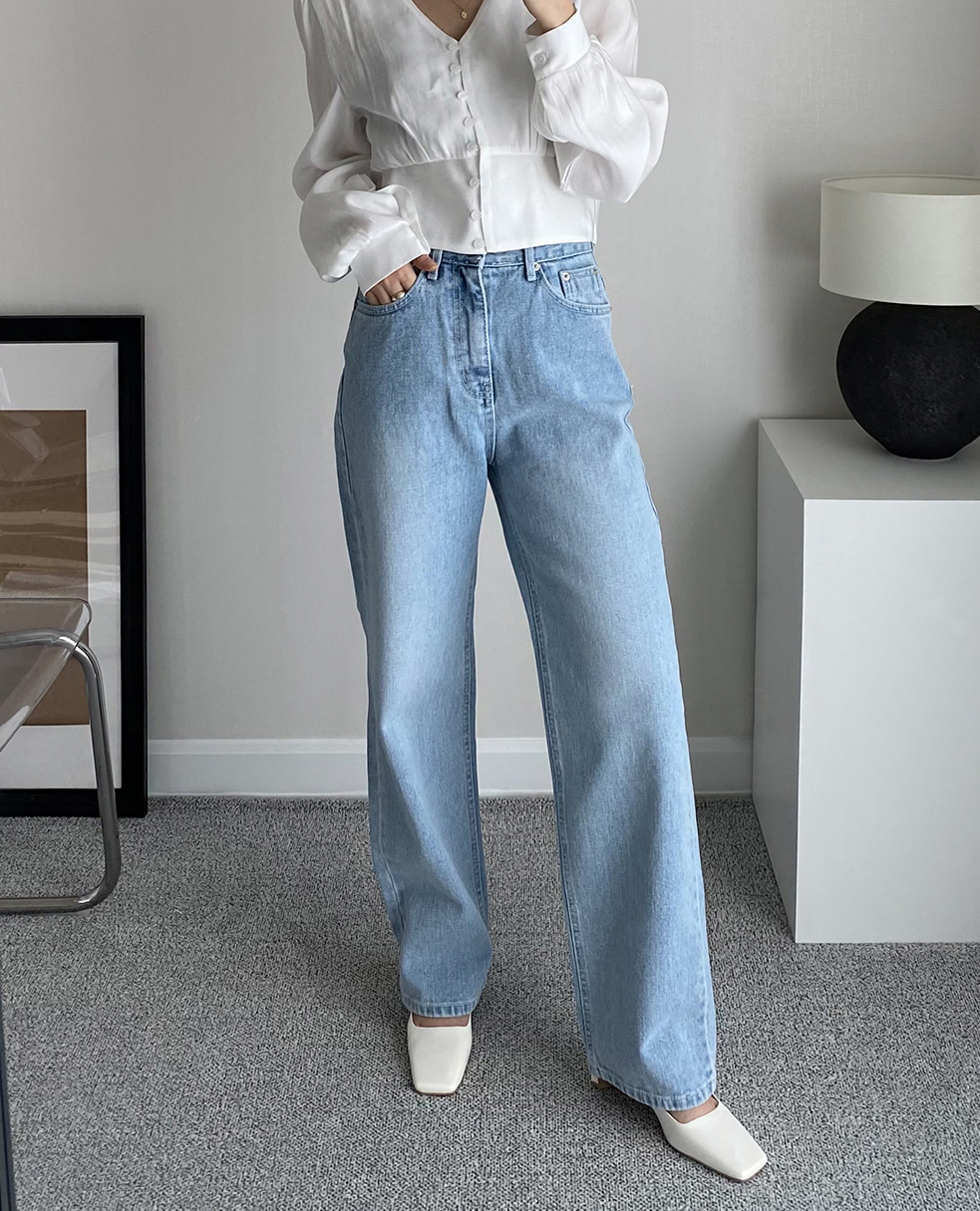 high waist straight jeans