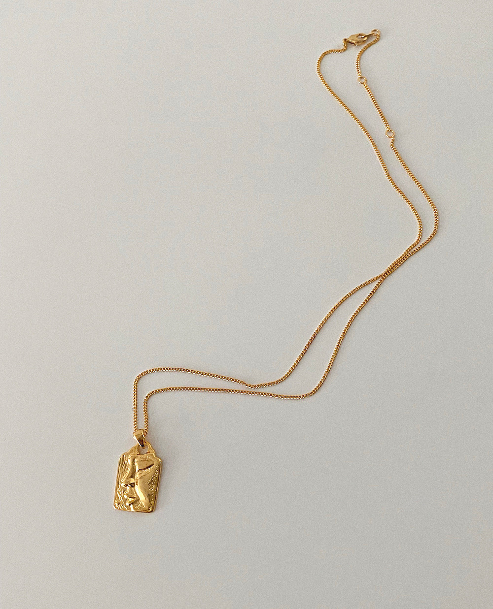 gold square pendant necklace