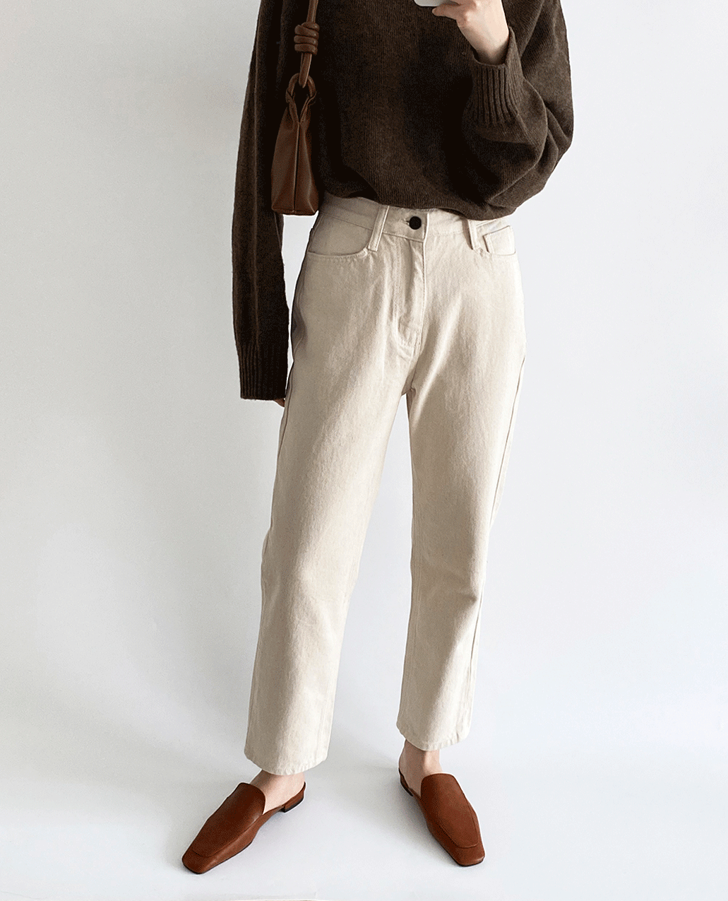 autumn cropped cotton pants 3color
