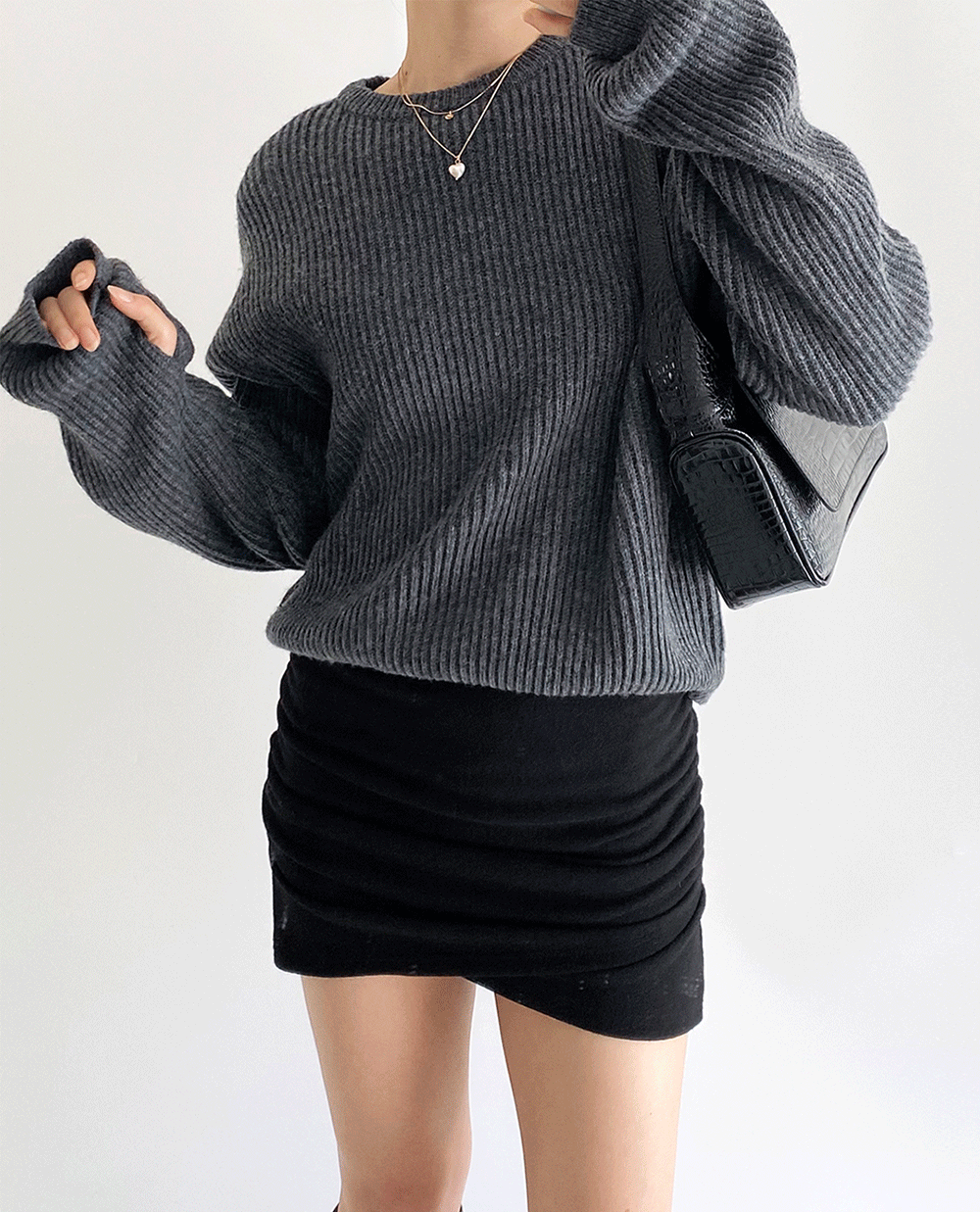 cropped warmer knit 4color