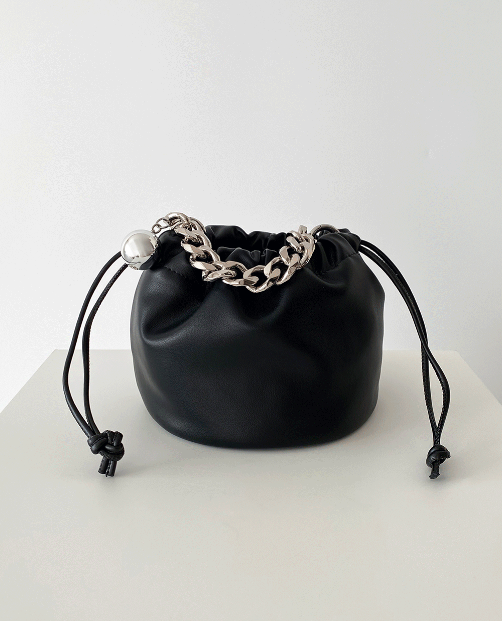 (leather) unique ball chain minibag