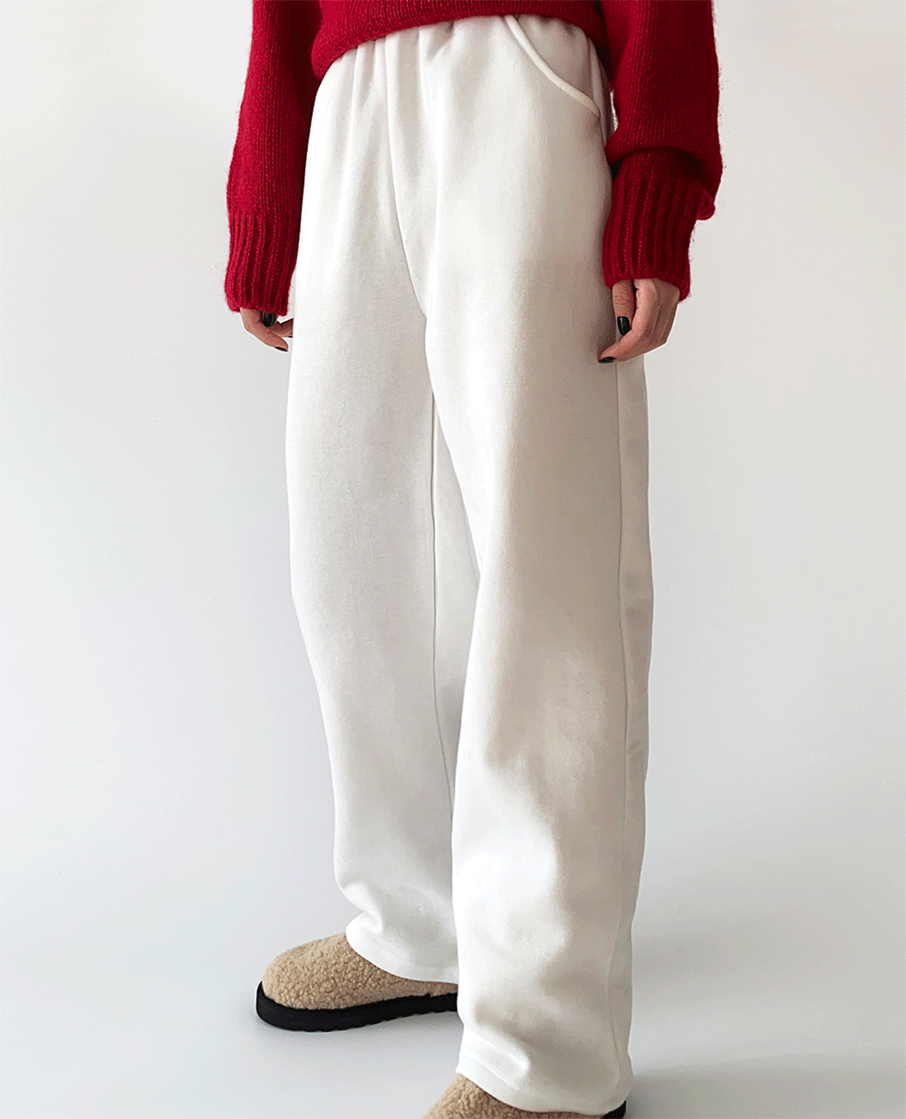warm banding wide pants 4color