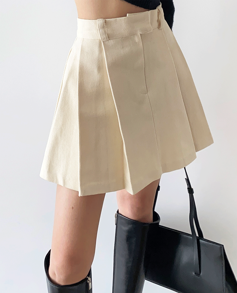 pleats mini skirt 2color