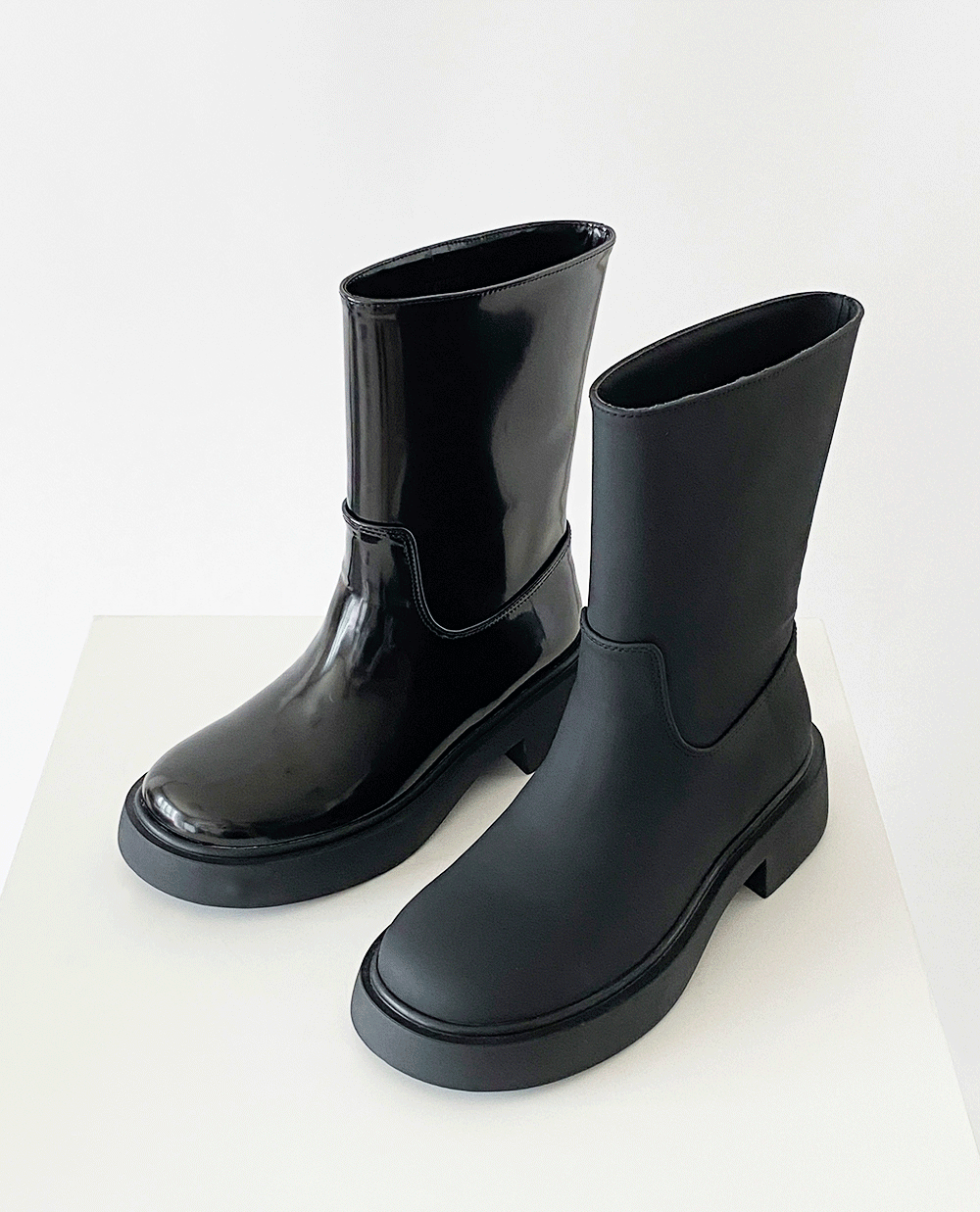 black half boots 2color