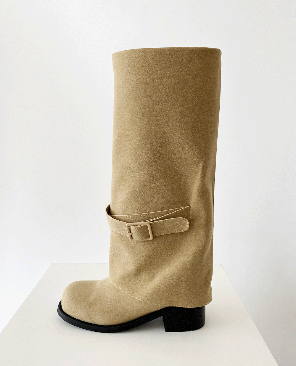 suede leg warmer long boots 2color