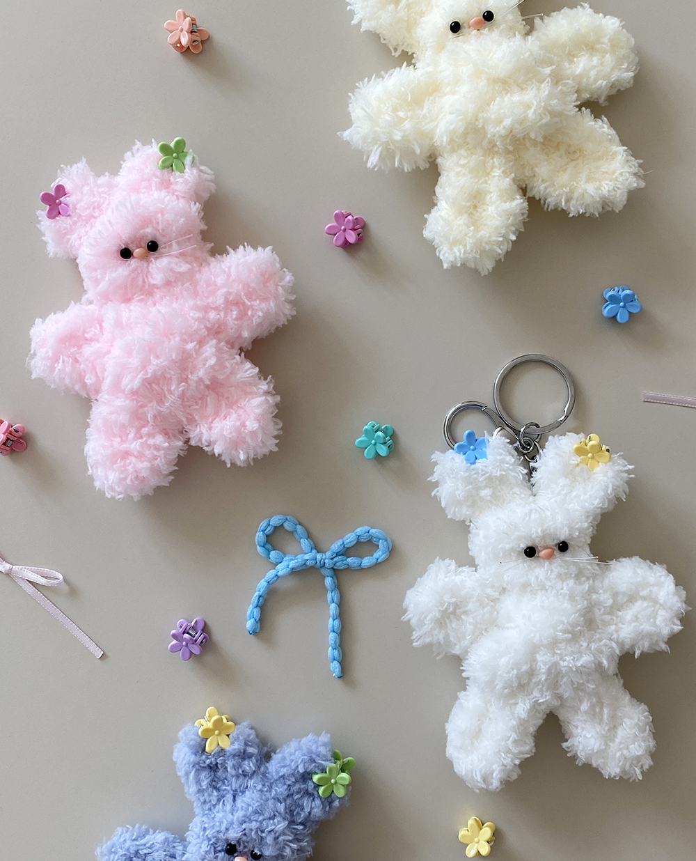 [hand made]  flower doll key ring 5style