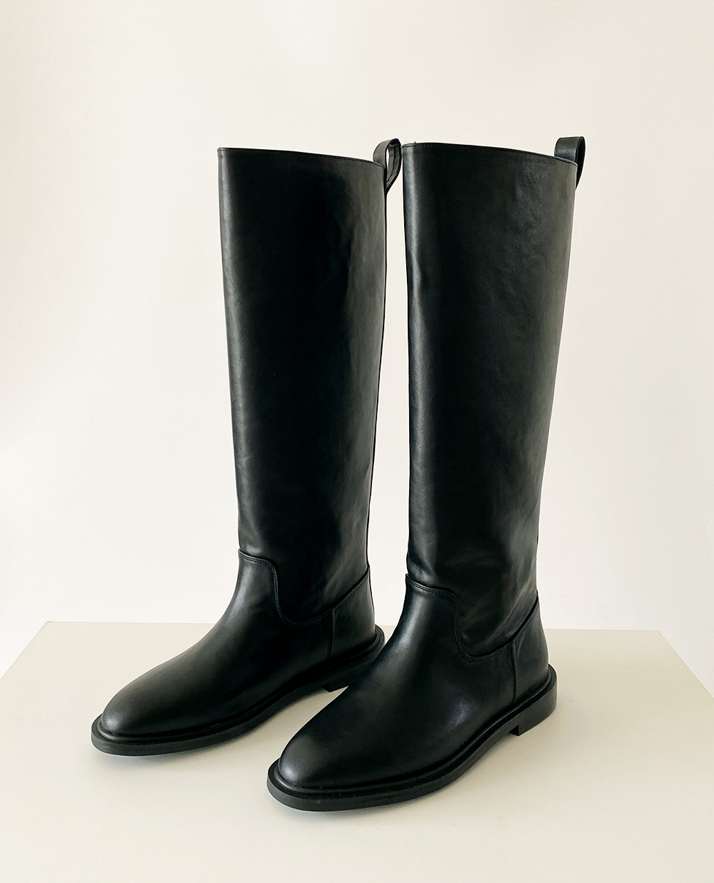 basic black long boots